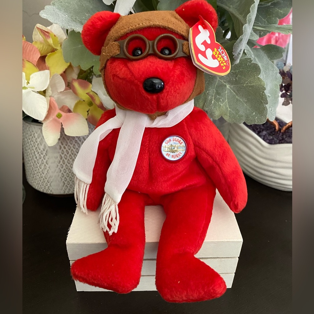 🆕✈️ RETIRED RARE TY BEANIE BABY BEAR “BEARON”. MWMT!